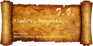 Timári Veronika névjegykártya