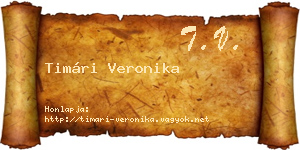 Timári Veronika névjegykártya